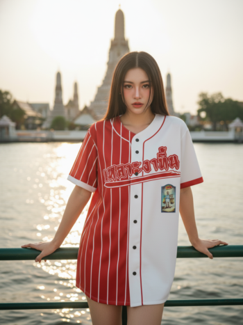 เสื้อเบสบอลพิมพ์ลาย สั่งทำ ออกแบบเอง ORDER 218 ด้านหน้า