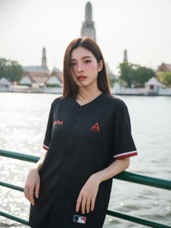 เสื้อเบสบอลพิมพ์ลาย สั่งทำ ออกแบบเอง ORDER 220 ด้านหน้า