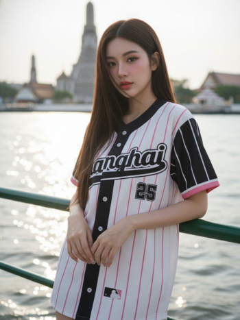 เสื้อเบสบอลพิมพ์ลาย สั่งทำ ออกแบบเอง ORDER 221 ด้านหน้า