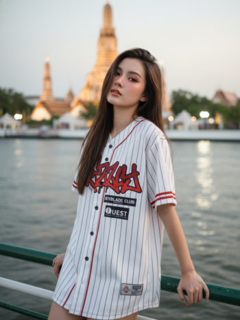 เสื้อเบสบอลพิมพ์ลาย สั่งทำ ออกแบบเอง ORDER 224 ด้านหน้า