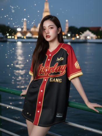 เสื้อเบสบอลพิมพ์ลาย สั่งทำ ออกแบบเอง ORDER 458 ด้านหน้า