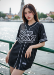 เสื้อเบสบอลพิมพ์ลาย สั่งทำ ออกแบบเอง ORDER 226 ด้านหน้า