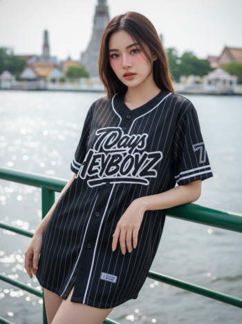 เสื้อเบสบอลพิมพ์ลาย สั่งทำ ออกแบบเอง ORDER 226 ด้านหน้า
