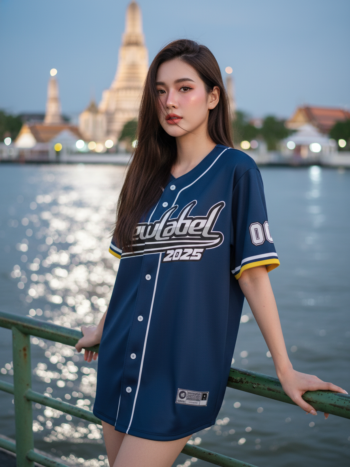 เสื้อเบสบอลพิมพ์ลาย สั่งทำ ออกแบบเอง ORDER 228 ด้านหน้า