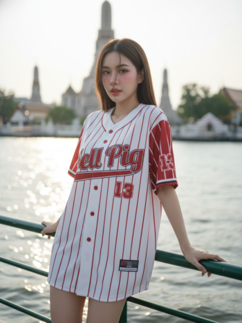 เสื้อเบสบอลพิมพ์ลาย สั่งทำ ออกแบบเอง ORDER 229 ด้านหน้า