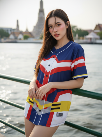 เสื้อเบสบอลพิมพ์ลาย สั่งทำ ออกแบบเอง ORDER 231 ด้านหน้า