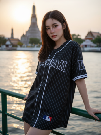 เสื้อเบสบอลพิมพ์ลาย สั่งทำ ออกแบบเอง ORDER 232 ด้านหน้า