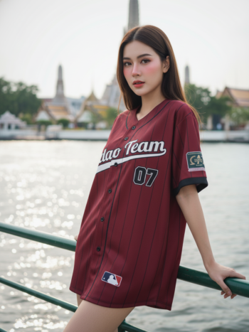 เสื้อเบสบอลพิมพ์ลาย สั่งทำ ออกแบบเอง ORDER 233 ด้านหน้า