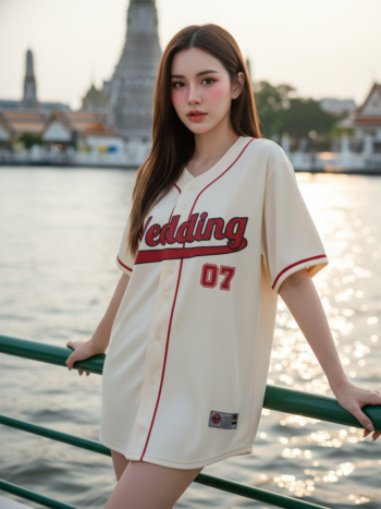 เสื้อเบสบอลพิมพ์ลาย สั่งทำ ออกแบบเอง ORDER 459 ด้านหน้า