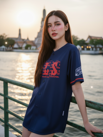 เสื้อเบสบอลพิมพ์ลาย สั่งทำ ออกแบบเอง ORDER 236 ด้านหน้า