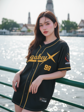 เสื้อเบสบอลพิมพ์ลาย สั่งทำ ออกแบบเอง ORDER 238 ด้านหน้า