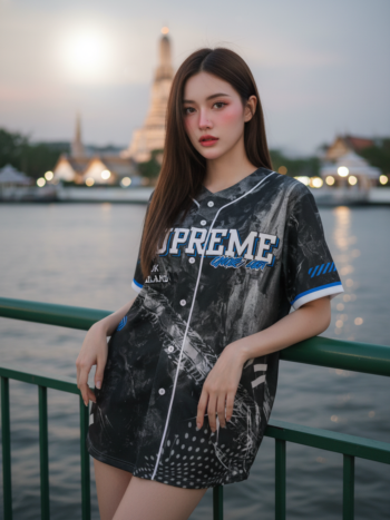 เสื้อเบสบอลพิมพ์ลาย สั่งทำ ออกแบบเอง ORDER 242 DESIGN ด้านหน้า
