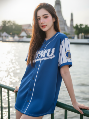 เสื้อเบสบอลพิมพ์ลาย สั่งทำ ออกแบบเอง ORDER 460 ด้านหน้า