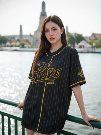 เสื้อเบสบอลพิมพ์ลาย สั่งทำ ออกแบบเอง ORDER 247 ด้านหน้า