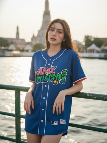 เสื้อเบสบอลพิมพ์ลาย สั่งทำ ออกแบบเอง ORDER 249 ด้านหน้า