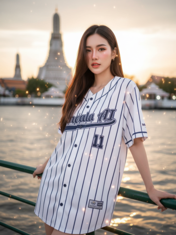 เสื้อเบสบอลพิมพ์ลาย สั่งทำ ออกแบบเอง ORDER 250 ด้านหน้า