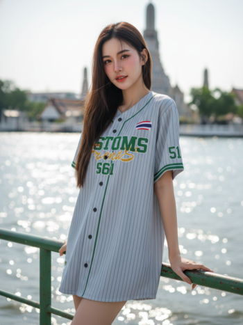 เสื้อเบสบอลพิมพ์ลาย สั่งทำ ออกแบบเอง ORDER 463 ด้านหน้า
