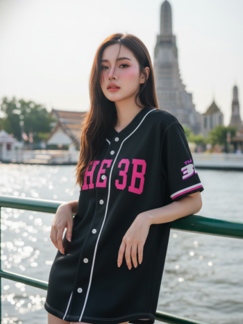 เสื้อเบสบอลพิมพ์ลาย สั่งทำ ออกแบบเอง ORDER 465 ด้านหน้า