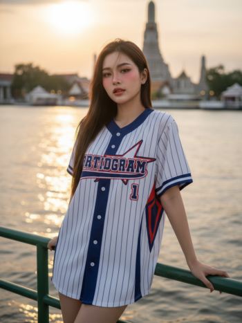 เสื้อเบสบอลพิมพ์ลาย สั่งทำ ออกแบบเอง ORDER 466 ด้านหน้า