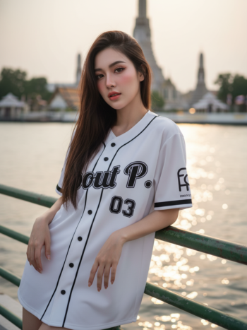 เสื้อเบสบอลพิมพ์ลาย สั่งทำ ออกแบบเอง ORDER 467 ด้านหน้า