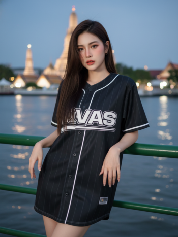 เสื้อเบสบอลพิมพ์ลาย สั่งทำ ออกแบบเอง ORDER 339 รอบ 4 ด้านหน้า