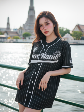 เสื้อเบสบอลพิมพ์ลาย สั่งทำ ออกแบบเอง ORDER 474 ด้านหน้า