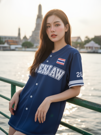 เสื้อเบสบอลพิมพ์ลาย สั่งทำ ออกแบบเอง ORDER 476 ด้านหน้า