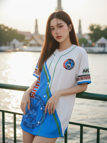 เสื้อเบสบอลพิมพ์ลาย สั่งทำ ออกแบบเอง ORDER 477 ด้านหน้า