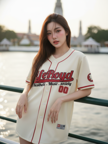 เสื้อเบสบอลพิมพ์ลาย สั่งทำ ออกแบบเอง ORDER 480 ด้านหน้า
