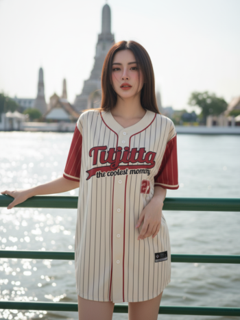 เสื้อเบสบอลพิมพ์ลาย สั่งทำ ออกแบบเอง ORDER 481 ด้านหน้า