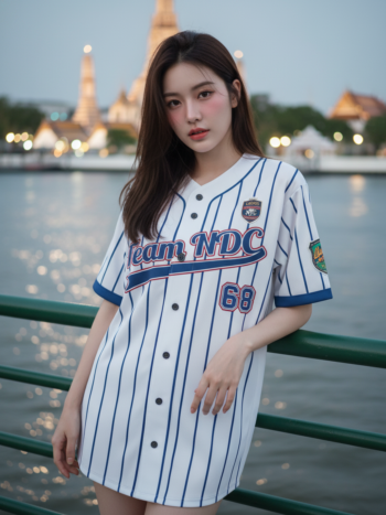 เสื้อเบสบอลพิมพ์ลาย สั่งทำ ออกแบบเอง ORDER 482 ด้านหน้า