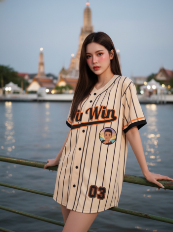 เสื้อเบสบอลพิมพ์ลาย สั่งทำ ออกแบบเอง ORDER 484 ด้านหน้า
