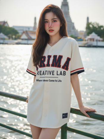 เสื้อเบสบอลพิมพ์ลาย สั่งทำ ออกแบบเอง ORDER 486 ด้านหน้า