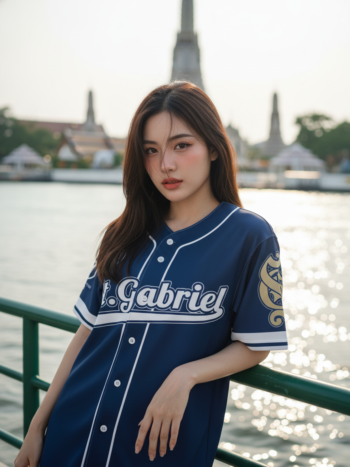 เสื้อเบสบอลพิมพ์ลาย สั่งทำ ออกแบบเอง ORDER 490 ด้านหน้า
