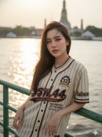 เสื้อเบสบอลพิมพ์ลาย สั่งทำ ออกแบบเอง ORDER 492 ด้านหน้า
