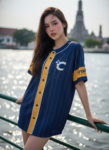 เสื้อเบสบอลพิมพ์ลาย สั่งทำ ออกแบบเอง ORDER 494 ด้านหน้า