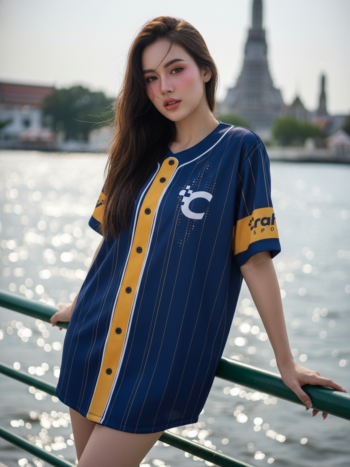 เสื้อเบสบอลพิมพ์ลาย สั่งทำ ออกแบบเอง ORDER 494 ด้านหน้า