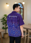 เสื้อทีมผ้าไทย ม่วง ด้านหน้า ออกแบบ/รับผลิตเสื้อทีมผ้าไทย