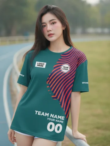 เสื้อวิ่งสั่งทำ ลายกลิตช์จัดเต็ม จาก Jabez