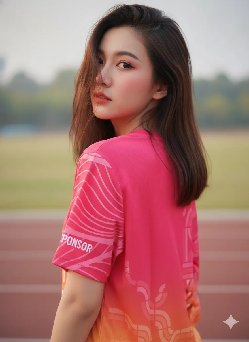เสื้อทีมวิ่ง ลายไล่สีชมพู-ส้ม เขาวงกต สั่งทำ ด้านหลัง เสื้อทีมวิ่ง ลายไล่สีชมพู-ส้ม เขาวงกต สั่งทำ ด้านหลัง