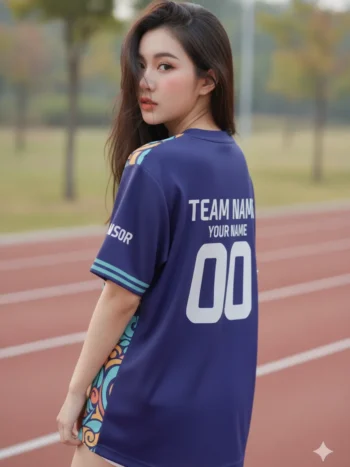 เสื้อวิ่งลายไทย กนกสวิร์ล กรมท่า สั่งทำทีม ด้านหลัง