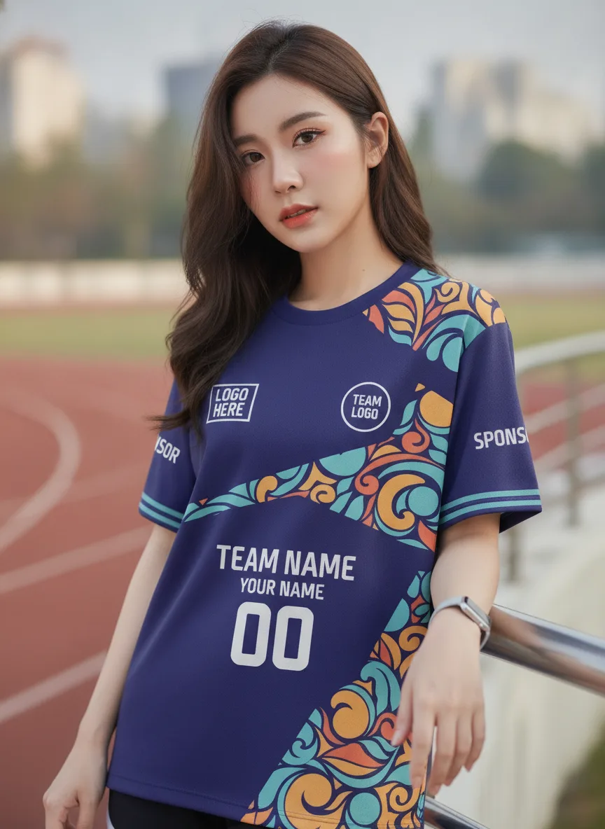 เสื้อวิ่งสั่งทำ ลายไทยกนกสวิร์ล จาก Jabez