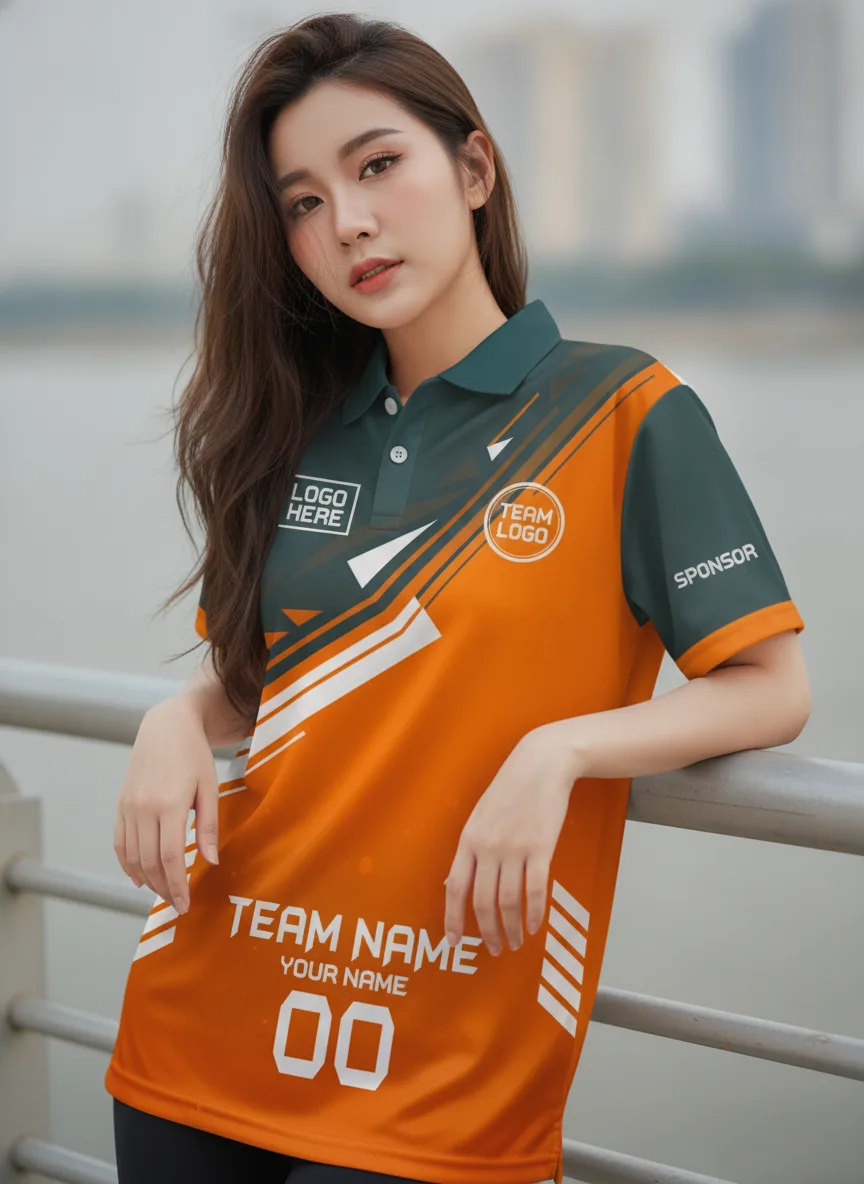 เสื้อวิ่งสั่งทำ ลายเทคเบลด ส้ม-เทา ดูสปอร์ต มุมที่ 2 เสื้อวิ่งสั่งทำ ลายเทคเบลด ส้ม-เทา ดูสปอร์ต มุมที่ 2