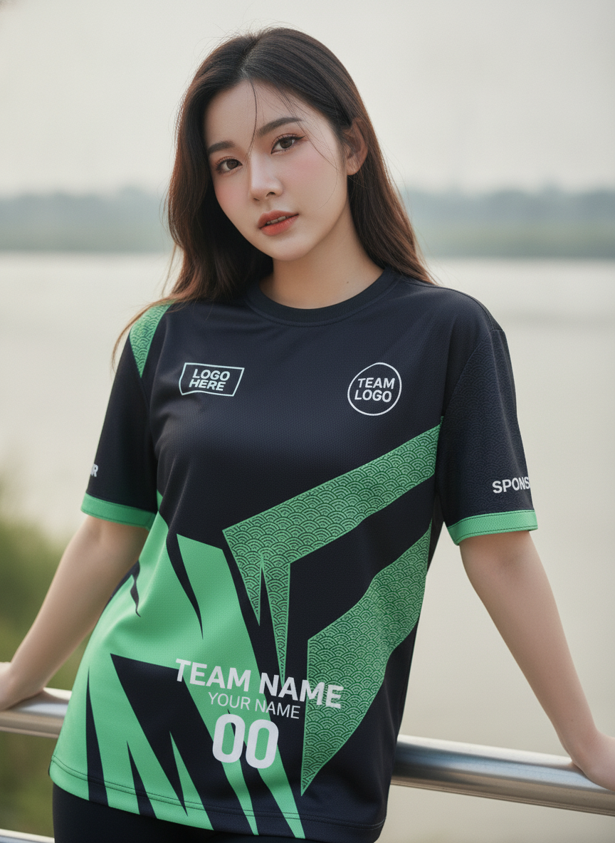 เสื้อวิ่งทีม โลโก้สายฟ้ามินต์ กรมท่า มินิมอล สั่งทำ มุมที่ 2 เสื้อวิ่งทีม โลโก้สายฟ้ามินต์ กรมท่า มินิมอล สั่งทำ มุมที่ 2