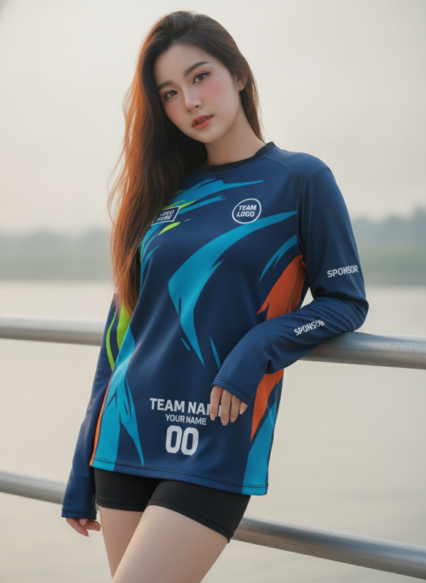 เสื้อวิ่งทีม ลายของเหลวนาวี-ฟ้า-เขียว อีสปอร์ต สั่งทำ มุมที่ 2 เสื้อวิ่งทีม ลายของเหลวนาวี-ฟ้า-เขียว อีสปอร์ต สั่งทำ มุมที่ 2