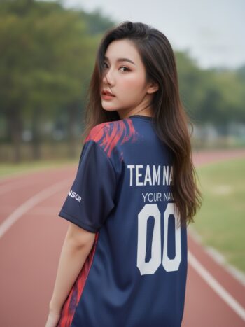 เสื้อวิ่งทีม กรมท่าลายแปรงแดง มินิมอล สั่งทำใส่ชื่อ ด้านหลัง