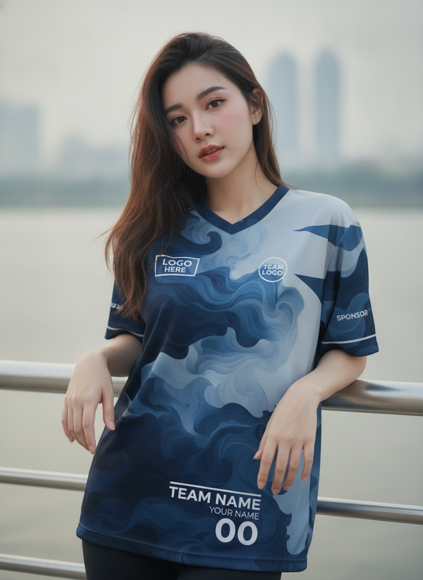 เสื้อวิ่งทีม ลายควันมาร์เบิล โทนกรมท่าอินดิโก้ สั่งทำ มุมที่ 2 เสื้อวิ่งทีม ลายควันมาร์เบิล โทนกรมท่าอินดิโก้ สั่งทำ มุมที่ 2