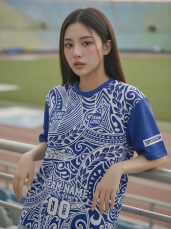 เสื้อกีฬาสีน้ำเงิน ลายเพสลีย์โทนคราม จาก Jabez