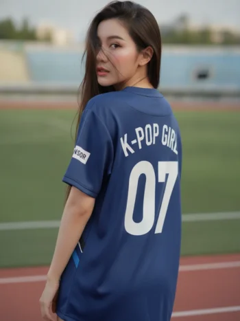 เสื้อกีฬาสีน้ำเงิน ลายเอ็กซ์อีสปอร์ต สั่งทำ ด้านหลัง