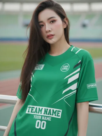 เสื้อกีฬาสีเขียว ลายแอซเท็กชนเผ่า จาก Jabez